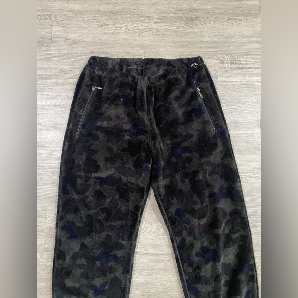 NEEDLES SPORTSWEAR ZIPPED W.U. PANTS MICRO FUR PAPILLON CAMO‎ BLACK medium - Picture 4 of 7